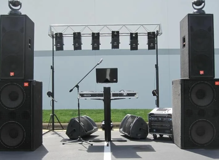 Outdoor sound rental services in action